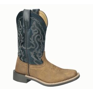 SMOKY MOUNTAIN Cowboy Boot Kids Western Square Toe Black Toddler Leather Boy 1